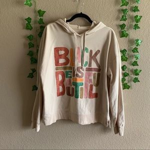 Well Worn: black is beautiful long sleeve pullover tan casual streetwear hoodie